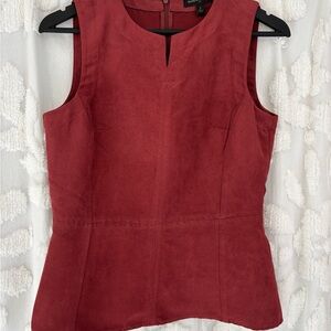 Banana Republic Rich Red Sleeveless Peplum Blouse size 2
